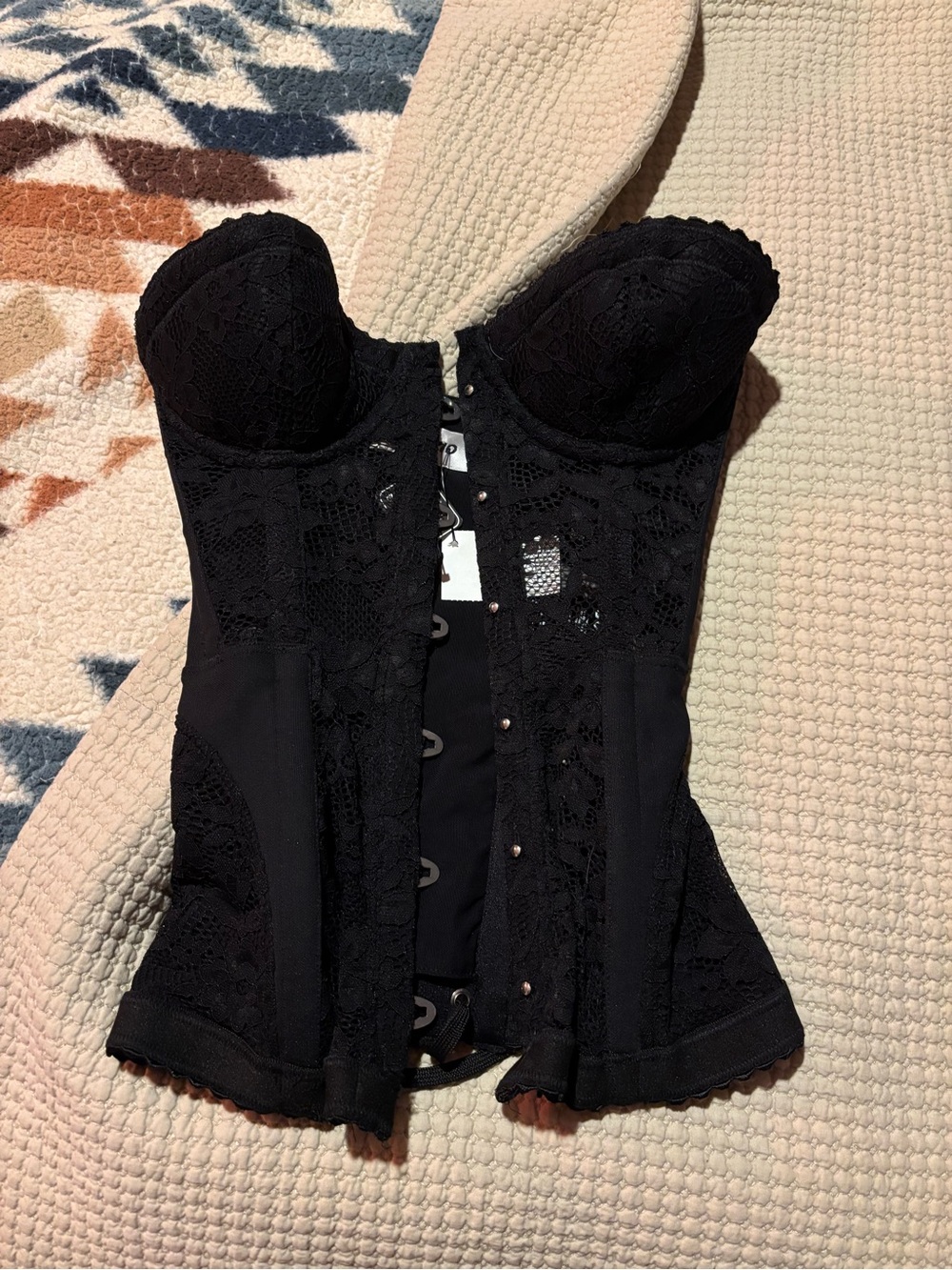 Danielle Guizio Black Lace Bustier Corset